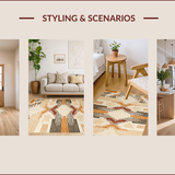 Ultra Soft Area Rug, Non Slip, Stain Resistant, Washable Area Rugs for Living Room, Bedroom, Rustic Earthy Print Aesthetic(Beige)