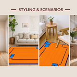 Ultra Soft Area Rug, Non Slip, Stain Resistant, Washable Area Rugs for Living Room, Bedroom, Vibrant Retro Game Aesthetic(Orange)