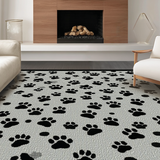 Ultra Soft Area Rug, Non Slip, Stain Resistant, Washable Area Rugs for Living Room, Bedroom, Contemporary Textured Animal Motif(Gray)