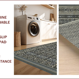 Ultra Soft Area Rug, Non Slip, Stain Resistant, Washable Area Rugs for Living Room, Bedroom, Sleek Minimalist Diamond Motif(Gray)
