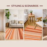 Ultra Soft Area Rug, Non Slip, Stain Resistant, Washable Area Rugs for Living Room, Bedroom, Luxurious Modern Texture Blend(Orange)