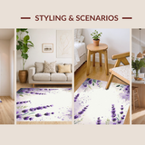Ultra Soft Area Rug, Non Slip, Stain Resistant, Washable Area Rugs for Living Room, Bedroom, Lavish Watercolor Garden Fusion(Purple)