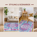Vibrant Fuchsia Geometric Artistry(Blue)