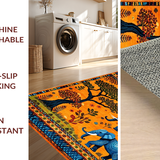 Ultra Soft Area Rug, Non Slip, Stain Resistant, Washable Area Rugs for Living Room, Bedroom, Bright Cheerful Nature Inspired Rug(Orange)
