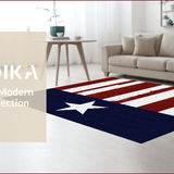 Ultra Soft Area Rug, Non Slip, Stain Resistant, Washable Area Rugs for Living Room, Bedroom, Bold Red and Blue Aesthetic(Red)