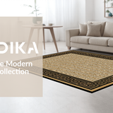 Ultra Soft Area Rug, Non Slip, Stain Resistant, Washable Area Rugs for Living Room, Bedroom, Elegant Classic Lattice Pattern(Gold)
