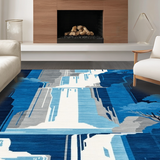 Ultra Soft Area Rug, Non Slip, Stain Resistant, Washable Area Rugs for Living Room, Bedroom, Serene Blue Tidal Patterns(Blue)
