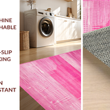 Ultra Soft Area Rug, Non Slip, Stain Resistant, Washable Area Rugs for Living Room, Bedroom, Contemporary Pink Striped Design(Pink)