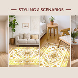 Ultra Soft Area Rug, Non Slip, Stain Resistant, Washable Area Rugs for Living Room, Bedroom, Artistic Lattice Composition(White)