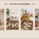 Ultra Soft Area Rug, Non Slip, Stain Resistant, Washable Area Rugs for Living Room, Bedroom, Rustic Earthy Animal Print(Beige)