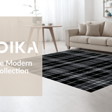 Ultra Soft Area Rug, Non Slip, Stain Resistant, Washable Area Rugs for Living Room, Bedroom, Chic Layered Striped Design(Gray)