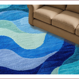 Ultra Soft Area Rug, Non Slip, Stain Resistant, Washable Area Rugs for Living Room, Bedroom, Abstract Modern Living Room Rug(Blue)