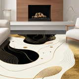 Elegant Softened Gold Linear Shapes(Black)