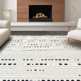 Ultra Soft Area Rug, Non Slip, Stain Resistant, Washable Area Rugs for Living Room, Bedroom, Rustic Textured Dot Composition(Black)