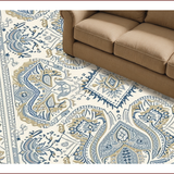 Ultra Soft Area Rug, Non Slip, Stain Resistant, Washable Area Rugs for Living Room, Bedroom, Boho Chic Paisley Living Room Rug(Beige)