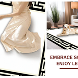 Contemporary Textured Greek Key Layout(Ivory)