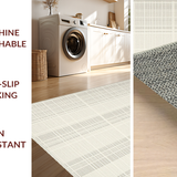 Ultra Soft Area Rug, Non Slip, Stain Resistant, Washable Area Rugs for Living Room, Bedroom, Sleek Clean-Cut Round Style(Beige)