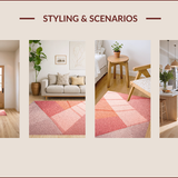 Ultra Soft Area Rug, Non Slip, Stain Resistant, Washable Area Rugs for Living Room, Bedroom, Modern Geometric 3D Texture(Pink)