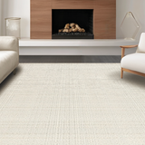 Ultra Soft Area Rug, Non Slip, Stain Resistant, Washable Area Rugs for Living Room, Bedroom, Rustic Chic Linear Trellis Art(Beige)