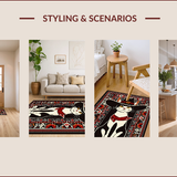 Ultra Soft Area Rug, Non Slip, Stain Resistant, Washable Area Rugs for Living Room, Bedroom, Vibrant Rustic Animal Print(Black)