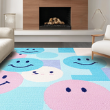 Ultra Soft Area Rug, Non Slip, Stain Resistant, Washable Area Rugs for Living Room, Bedroom, Whimsical Colorful Character Pattern(Blue)