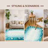 Ultra Soft Area Rug, Non Slip, Stain Resistant, Washable Area Rugs for Living Room, Bedroom, Serene Blue Tidal Wave Pattern(Blue)
