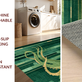 Ultra Soft Area Rug, Non Slip, Stain Resistant, Washable Area Rugs for Living Room, Bedroom, Octopus Art Deco Rug(Green)
