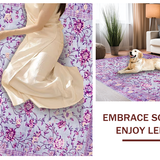Ultra Soft Area Rug, Non Slip, Stain Resistant, Washable Area Rugs for Living Room, Bedroom, Charming Purple Floral Elegance(Purple)