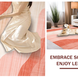 Ultra Soft Area Rug, Non Slip, Stain Resistant, Washable Area Rugs for Living Room, Bedroom, Trendy Soft Beige Arc Arrangement(Pink)