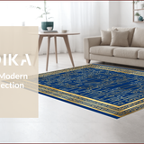 Ultra Soft Area Rug, Non Slip, Stain Resistant, Washable Area Rugs for Living Room, Bedroom, Rich Boho Tiled Arrangement(Blue)