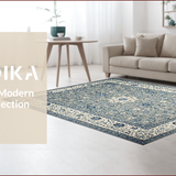 Ultra Soft Area Rug, Non Slip, Stain Resistant, Washable Area Rugs for Living Room, Bedroom, Rustic Floral Earthy Aesthetic(Gray)
