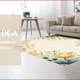 Modern Cream Floral Non Shedding(Beige)