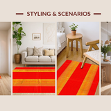 Ultra Soft Area Rug, Non Slip, Stain Resistant, Washable Area Rugs for Living Room, Bedroom, Rustic Warm Earth Palette(Red)