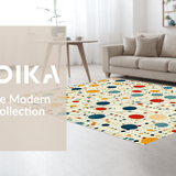 Ultra Soft Area Rug, Non Slip, Stain Resistant, Washable Area Rugs for Living Room, Bedroom, Stylish Dynamic Polka Dot Theme(Yellow)