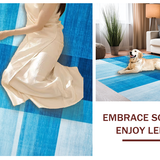 Ultra Soft Area Rug, Non Slip, Stain Resistant, Washable Area Rugs for Living Room, Bedroom, Radiant Toned Geometric Arrangement(Blue)