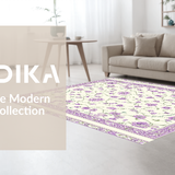 Ultra Soft Area Rug, Non Slip, Stain Resistant, Washable Area Rugs for Living Room, Bedroom, Lush Springtime Blossom Appeal(White)