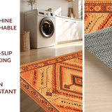 Ultra Soft Area Rug, Non Slip, Stain Resistant, Washable Area Rugs for Living Room, Bedroom, Vibrant Diamond Patterned Aesthetic(Orange)