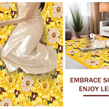 Ultra Soft Area Rug, Non Slip, Stain Resistant, Washable Area Rugs for Living Room, Bedroom, Charming Eclectic Nature Design(Yellow)