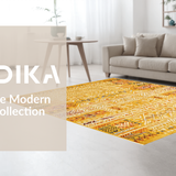 Ultra Soft Area Rug, Non Slip, Stain Resistant, Washable Area Rugs for Living Room, Bedroom, Whimsical Round Aesthetic Touch(Yellow)