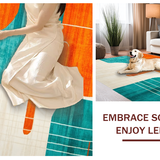 Ultra Soft Area Rug, Non Slip, Stain Resistant, Washable Area Rugs for Living Room, Bedroom, Contemporary Arch Motif(Orange)