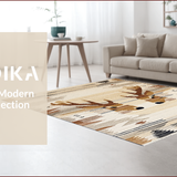 Ultra Soft Area Rug, Non Slip, Stain Resistant, Washable Area Rugs for Living Room, Bedroom, Luxurious Neutral Toned Aesthetic(Beige)