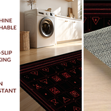 Ultra Soft Area Rug, Non Slip, Stain Resistant, Washable Area Rugs for Living Room, Bedroom, Stylish Retro Gaming Symbolism(Black)
