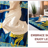 Ultra Soft Area Rug, Non Slip, Stain Resistant, Washable Area Rugs for Living Room, Bedroom, Cultural Woolen Entryway Doormat for Artistic Homes(Blue)