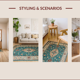 Ultra Soft Area Rug, Non Slip, Stain Resistant, Washable Area Rugs for Living Room, Bedroom, Chic Neutral Toned Print(Blue)