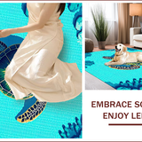 Ultra Soft Area Rug, Non Slip, Stain Resistant, Washable Area Rugs for Living Room, Bedroom, coastal nautical turtle(Blue)