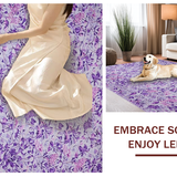 Ultra Soft Area Rug, Non Slip, Stain Resistant, Washable Area Rugs for Living Room, Bedroom, Tranquil Floral Ethereal Vibe(Purple)