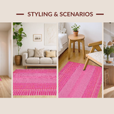 Ultra Soft Area Rug, Non Slip, Stain Resistant, Washable Area Rugs for Living Room, Bedroom, Unique Artistic Animal Representation(Pink)