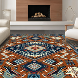 Ultra Soft Area Rug, Non Slip, Stain Resistant, Washable Area Rugs for Living Room, Bedroom, Contemporary Abstract Geometric Style(Brown)