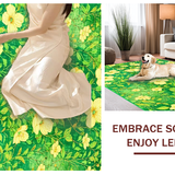 Ultra Soft Area Rug, Non Slip, Stain Resistant, Washable Area Rugs for Living Room, Bedroom, Whimsical Flower Circular Pattern(Green)
