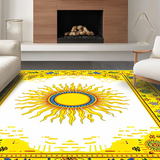 Ultra Soft Area Rug, Non Slip, Stain Resistant, Washable Area Rugs for Living Room, Bedroom, Playful Multi-Hued Swirl Aesthetic(Yellow)